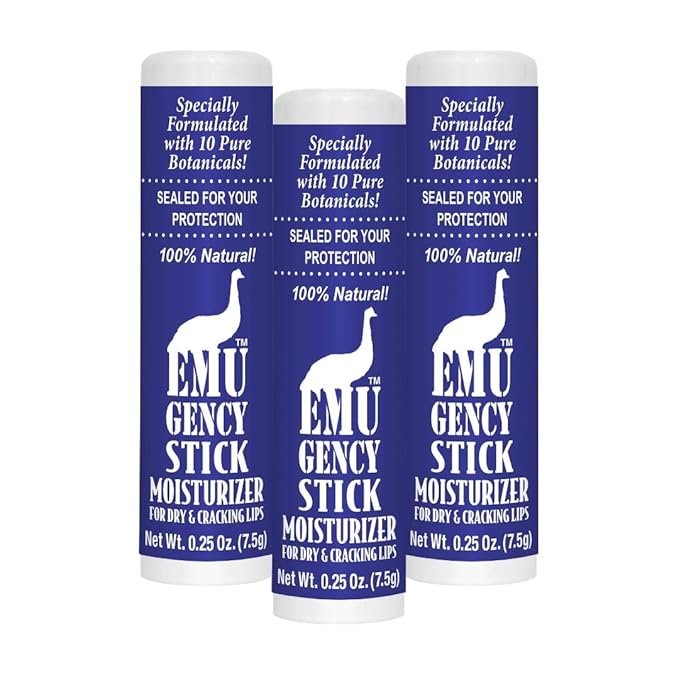 Montana Emu Ranch - EMUgency All Purpose Moisturizing Pocket Stick - 0.25 Ounce - 3 Pack - Helps Relieve Chapped, Cracked, and Split Lips and Skin
