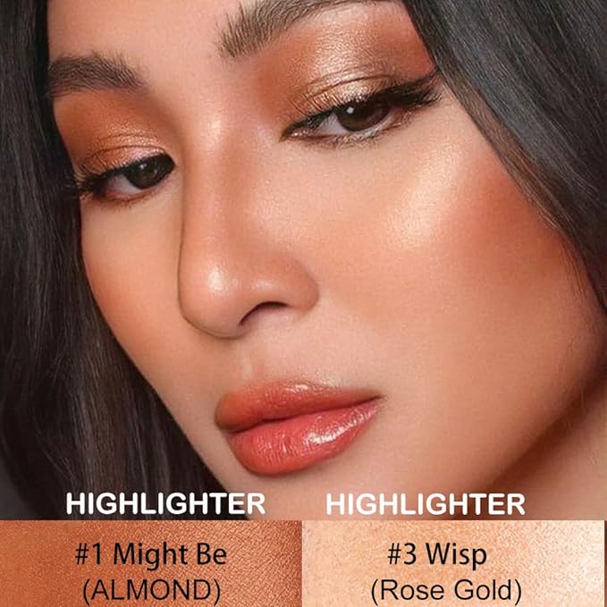 evpct 2Pcs Cream Contour Foundation Stick for Neutral Skin, Highlighter & Bronzer Pen Face Brightens & Shades Pencil Highlighting Shade Longwear Makeup Highlight Bronzer Shaping Trimming Stick, 01&03