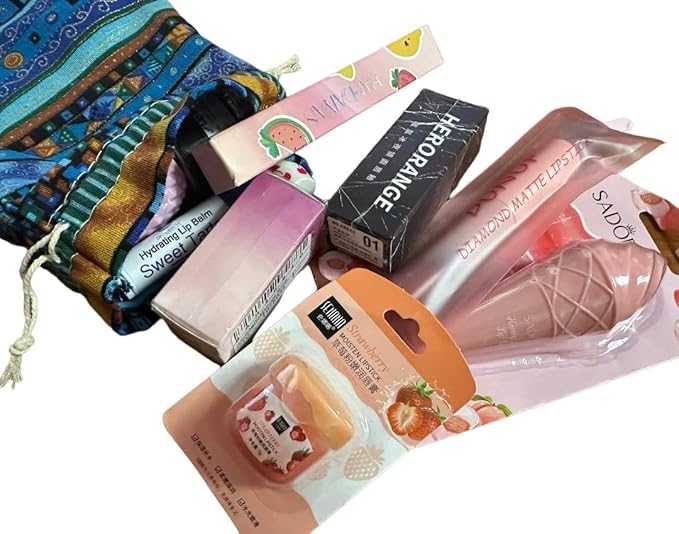Lip Prodiuct Gift Sack With An Unique Assortment of Lip Products, 10 Total and Maybe Some Extras, By Diva Stuff