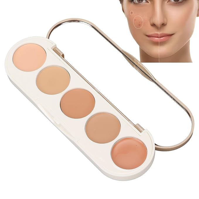 Waterproof Concealer Palette, High Coverage, Professional Long Lasting Multipurpose Bronzer Palette with 5 Colors