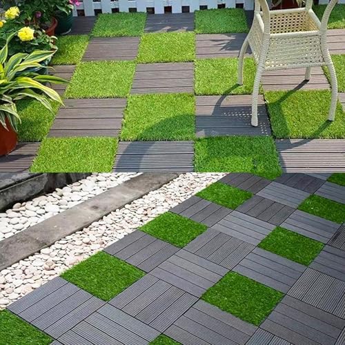 GOESWELL Interlocking Grass Tiles 12x12 Inch 16 Pack Drainage - Image 7