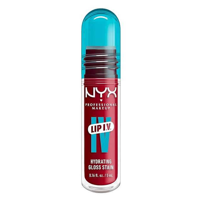 NYX PROFESSIONAL MAKEUP Lip IV Hydrating Glossy Lip Stain with 12HR Hydration - Red-y Set Wet (Red)