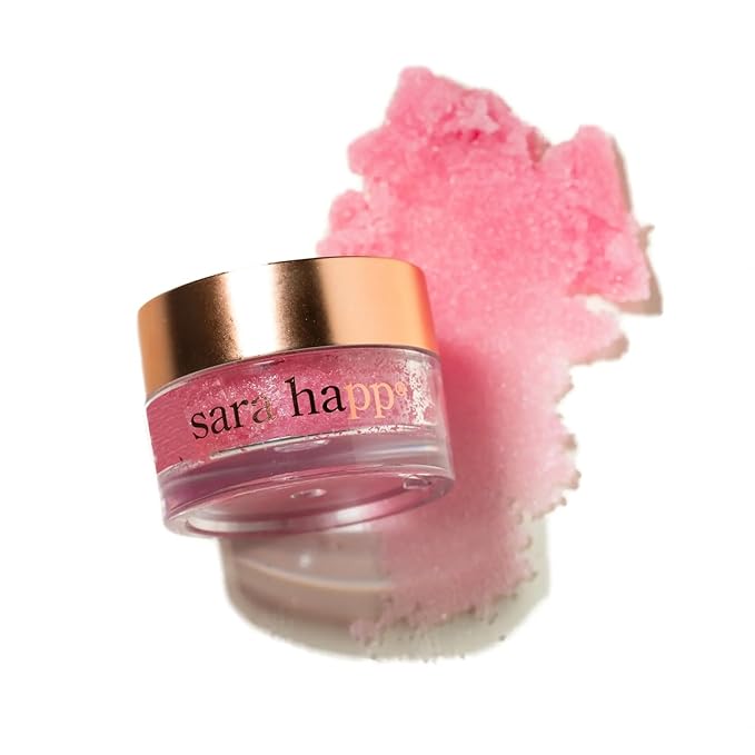 Sara Happ The Lip Scrub: Pink Grapefruit Sugar Scrub for Dry Lips - Gently Exfoliate, Polish, and Revitalize Lips with Vitamin E and Jojoba & Grape Oils, Vegan, 0.5 oz.