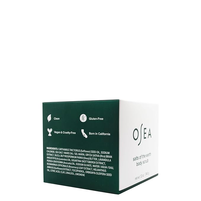 OSEA Salts of the Earth Body Scrub 12 oz - Pink Himalayan Salt Scrub - Gentle Body Exfoliation Skincare - Ideal Spa Gift for Pampering - Clean Beauty & Vegan Body Care