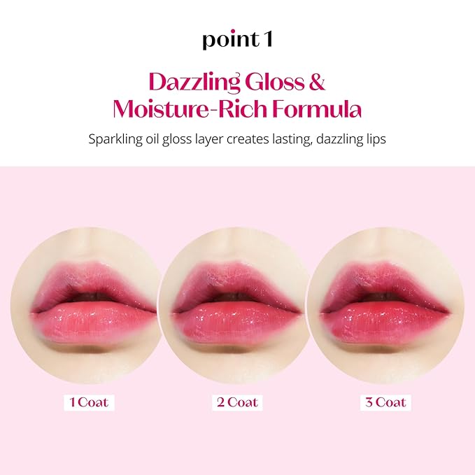 ETUDE Dear Darling Oil Tint #2 Plum Berry 4.2g | High Moisturizing and Strong Hydrating Lip Oil/Lip Gloss | Smooth and Moist Lips | Non-Sticky Lip Oil Tint For Dry Lips | K-beauty