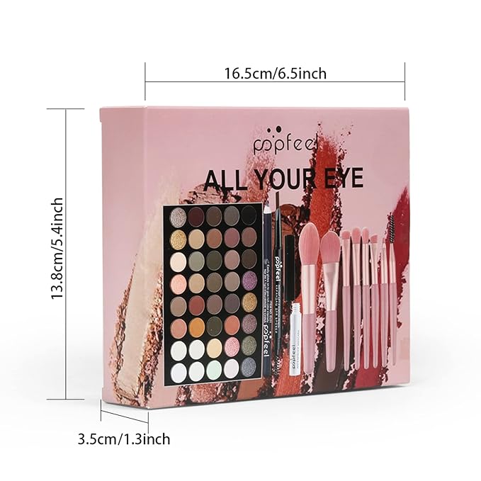 Makeup Kit for Women, Eyeshadow Makeup Gift Set for Teen Girls, Eyebrow Eye Shadow Makeup Kit with 40 Colors Eyeshadow Palette, Mascara, Eyeliner, Eye Brow Pencil, Eye Brush