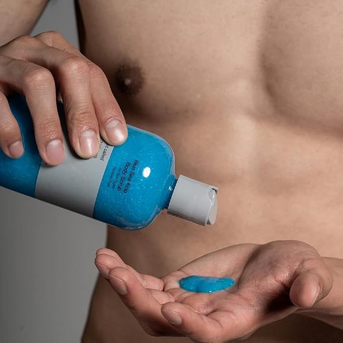 Anthony Exfoliating Body Scrub, Sea Salt, Vitamin C & Aloe Vera, Deep Cleans, Smooths Rough Patches, Soothes & Protects Skin, Hydrating Blue Sea Kelp Body Wash, 32 Fl Oz