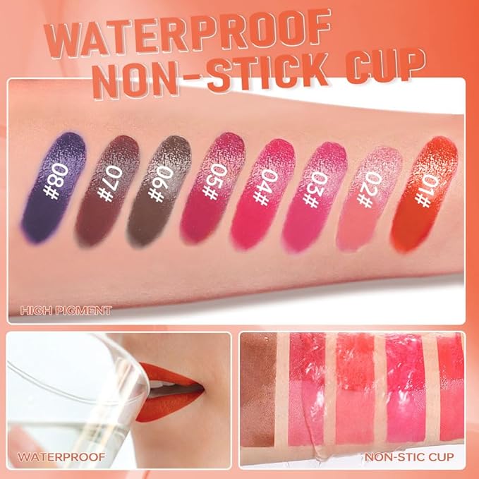 Plum Purple Peel Off Lip Gloss Masque,Lip Stain Peel Off Tattoo-Peel Off Lip Tint and Lip Oil 2-in-1,Long Lasting Waterproof Transfer-proof Lip Mask Lip Gloss Peel Off Lip Liner,for All Skin Type 08#