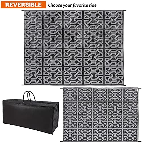 SAND MINE Reversible Mats, Plastic Straw Rug, Modern Area Rug, Large Floor Mat - Image 3