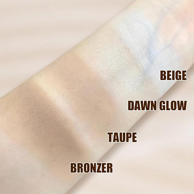 Beige Glittering Face Palette,Stereo for Face Retouching, Eye Shadow Highlighting Shadow Finish Palette, Natural，Low Saturation Makeup Contour Face Palette