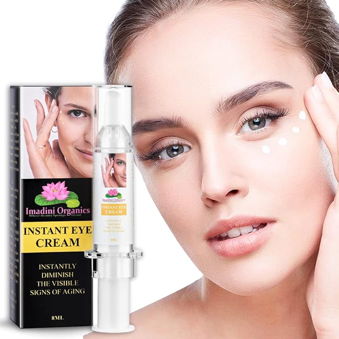 Imadini Natural Eye Wrinkle Cream, Remove Eye Bag Dark Circles, Reduce Puffiness & Eye Wrinkle, Ideal Eye Bag Cream For Both Men & Women– 8ml