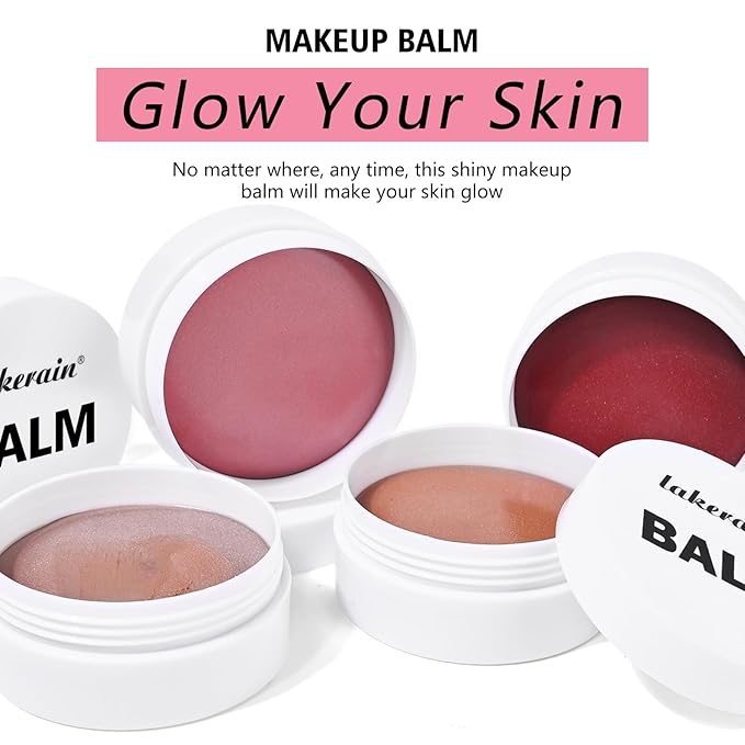 KYDA Miracle Glow Balm, Glow Tinted Blush Balm, Multiuse Face Balm for Cheek Lips Eyes, Hydrating Cream Blush, Blendable Lightweight, Shimmer Blusher, Natural, 1.76 oz