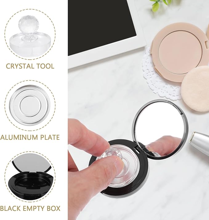 FRCOLOR 1 Set Portion Tray Loose Powder Compact Case Makeup Pallete Blush Storage Case Blush Container Reusable Blush Case Diy Empty Makeup Lipstick Container Blank Abs Sample Travel