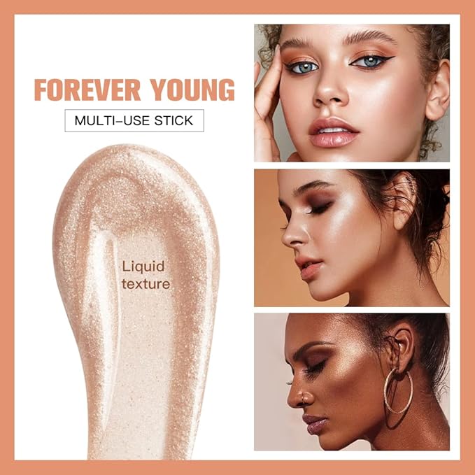 Liquid Contour Beauty Wand, Highlighter and Bronzer Stick with Cushion Applicator Attached Easy to Blend, Long Lasting & Smooth Natural Matte Finish