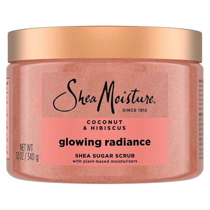 SheaMoisture Shea Sugar Body Scrub For Glowing Radiance Coconut Hibiscus Glowing Radiance Body Scrub With 24h Shea Moisture Nutrients 12 oz