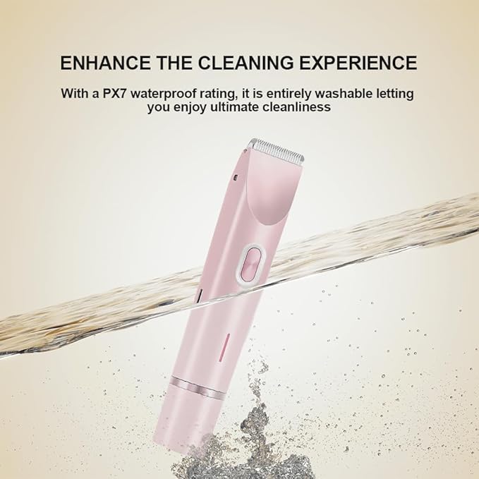 2 in 1 Womens Body Shaver,2025 Glow Aura Electric Razor, Dual Head Shaver Women, Electric Razor for Womens Legs, IPX7 Waterproof Wet & Dry Use Body Intimate Areas,Pink