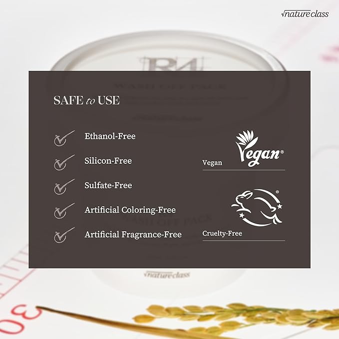 R4 Rice Wash Off Facial Mask – 4-in-1 Pore Care, Deep Cleansing, Hydrating, Exfoliates, Pore Sebum Clearing, Gentle Exfoliating Korean Skincare 3.38 Fl Oz