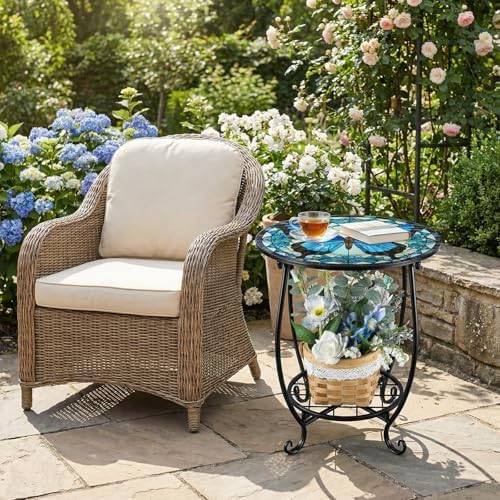 Cinnvoice Outdoor Side Table Small End Patio Porch Table - Image 2