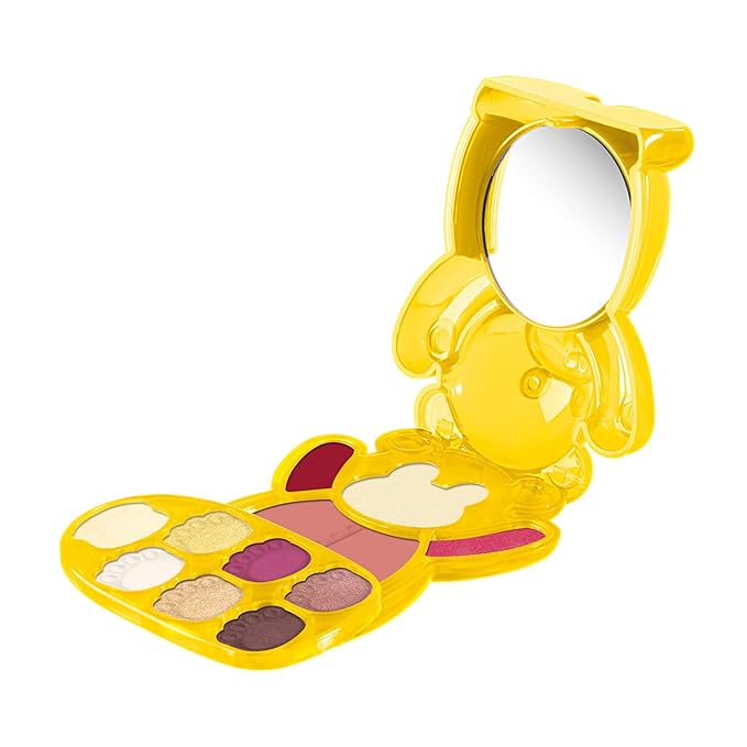 Pupa Milano Happy Bear Makeup Kit, 005 Yellow, 0.39 oz - Makeup Gift Set - Makeup Palette - Blush - Eyeshadow - Highlighter - Lip Gloss - Face Makeup