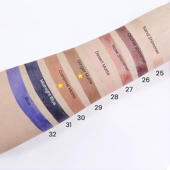 Kaely 2Pcs Cream Eyeshadow Sticks Set for Eyes Waterproof,Ginger Matte & Caramel Matte Eye shadow Stick Pencil Pen Bulk sombras en crema para ojos 29+30