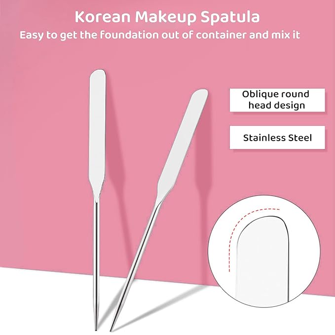 Makeup Mixing Palette, KissDate Korean Spatula Makeup Palette with Foundation Spatula, Stocking Stuffers Christmas Gifts for Women Stainless Steel Picasso Makeup Spatula Mixing Tray Makeup Mixer