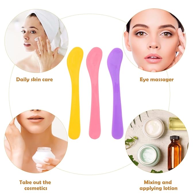 Healifty 10 Pcs makeup spatula plastic makeup DIY Accessories Facial Cream Spatulas Cream Spoon DIY Makeup Spatula small spoons Spatula Premium makeup spatula tool 15c cosmetic applicator