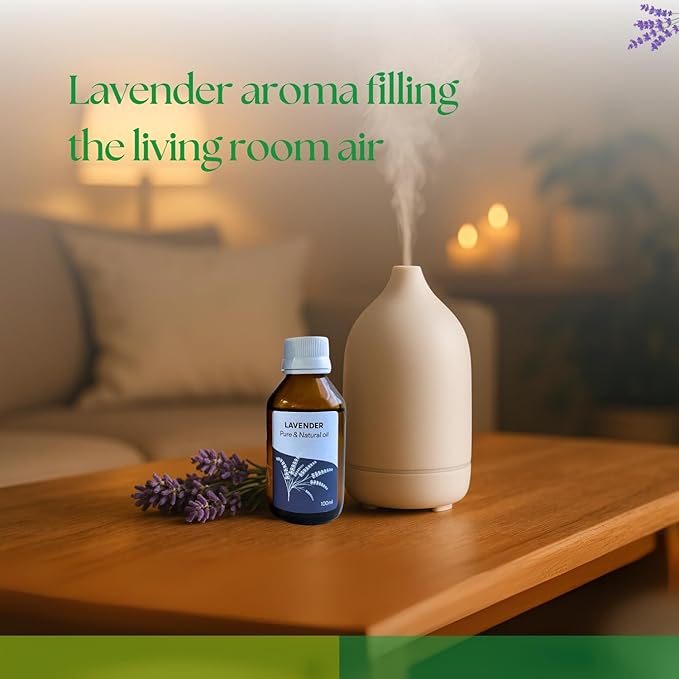 Roots & Above Pure Natural Lavender Essential Oil 3.38 oz/100ml for Diffuser, Skin, Hair, Self-Care, Soap & Candle Making Scent Fragrance