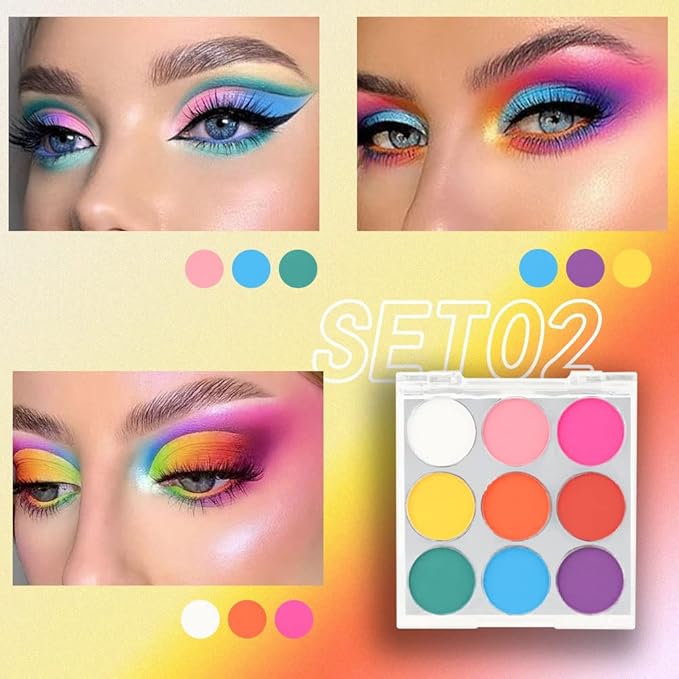 SUAKE 9 Colorful Light to Dark Matte Eyeshadow Palette. Highly Pigmented Pink Orange Blue Purple Eye shadow Paleta.Blendability Matte Makeup Powder Palet.paleta de sombras de ojos