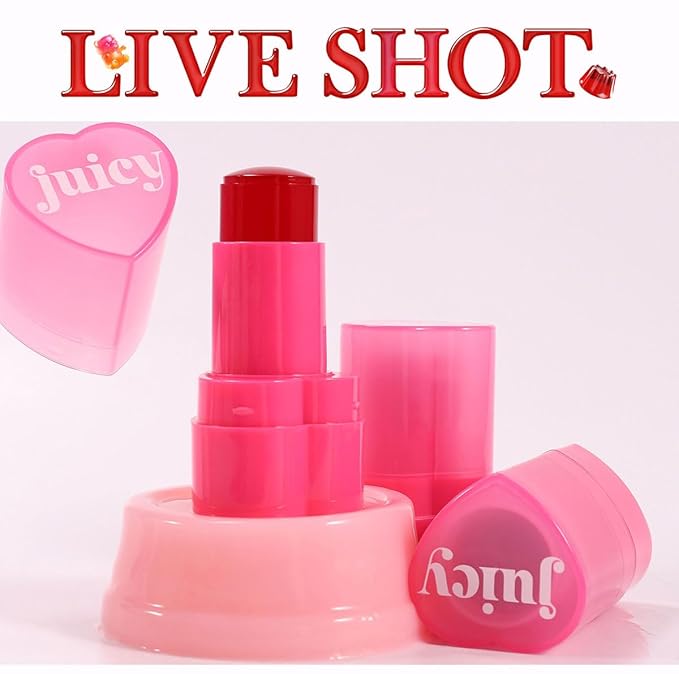 Cooling Water Jelly Tint Stick，Multi-Use Juicy Love Blush, 3-In-1cheek Blush & Eyeshadow & Lip Tinted Long-Lasting Moisture Stick，Bouncy Jelly Texture，Creates A Moist Watercolor Effect (#09, 0.32oz)