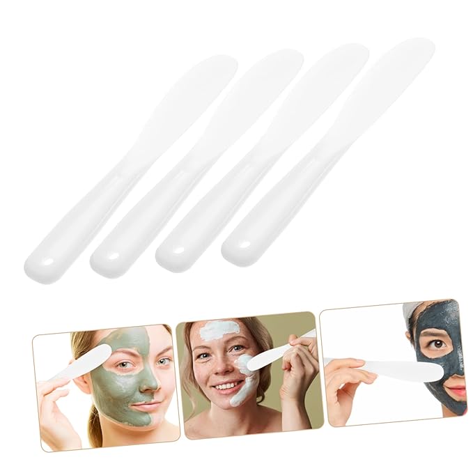 Beaupretty 10pcs Tool Stick White Makeup Silicone Makeup Spatula Mini Silicone Spatula Silicone Stirring Tools Spatulas Cosmetic Long Spatula Barber Film Stick Face