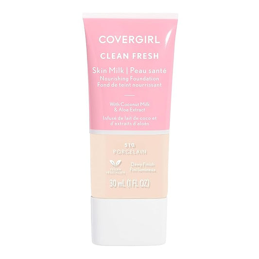 COVERGIRL Clean Fresh Skin Milk Foundation, Hydrating Foundation, Vegan, 1 Count, (packaging may vary)