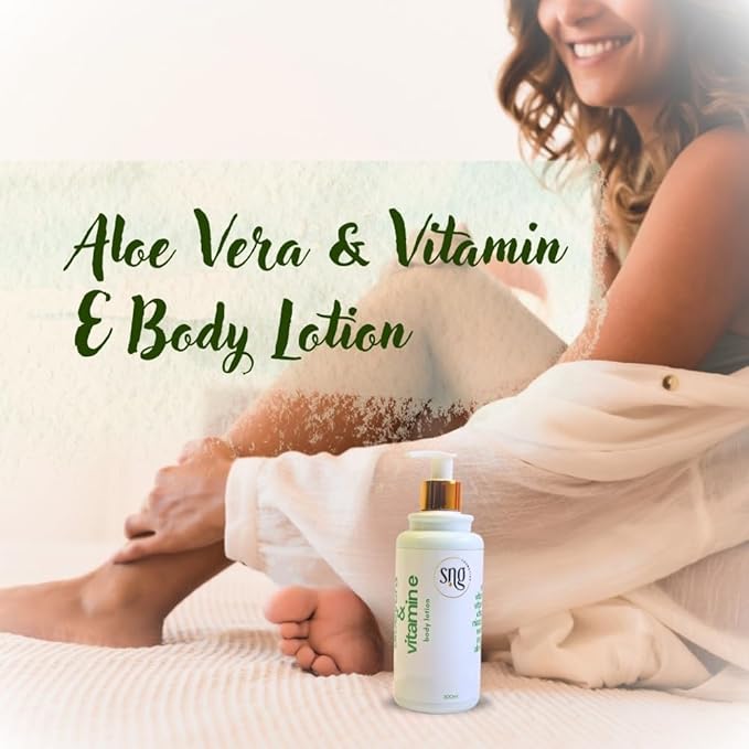 Aloe Vera Lotion for Dry Skin - Hand & Body Moisturizing Vitamin E Lotions 10.14 Fl Oz - Waterlily, Argan oil and Almond oil Extracts Skincare