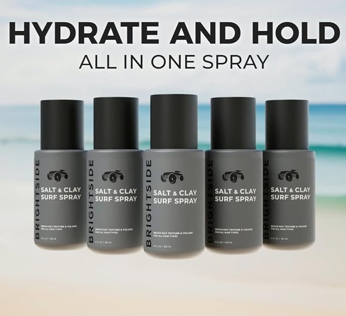 Salt & Clay Surf Spray - Hair Texturizing & Volumizing Spray - Travel Size TSA (3oz) - Sea Salt & Epsom Salt, Natural Clay Blend, Silica, & Green Tea - Beach Style For All Hair Types