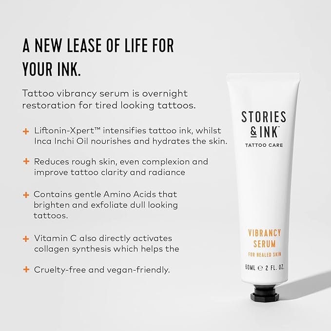 Stories & Ink Tattoo Care | THE ORIGINALS PACK | Fade-Fighting Regimen (Daily Moisturizer + Hydrating Body Oil + Vibrancy Serum) | Completely Hydrates, Highlights and Defines your Ink