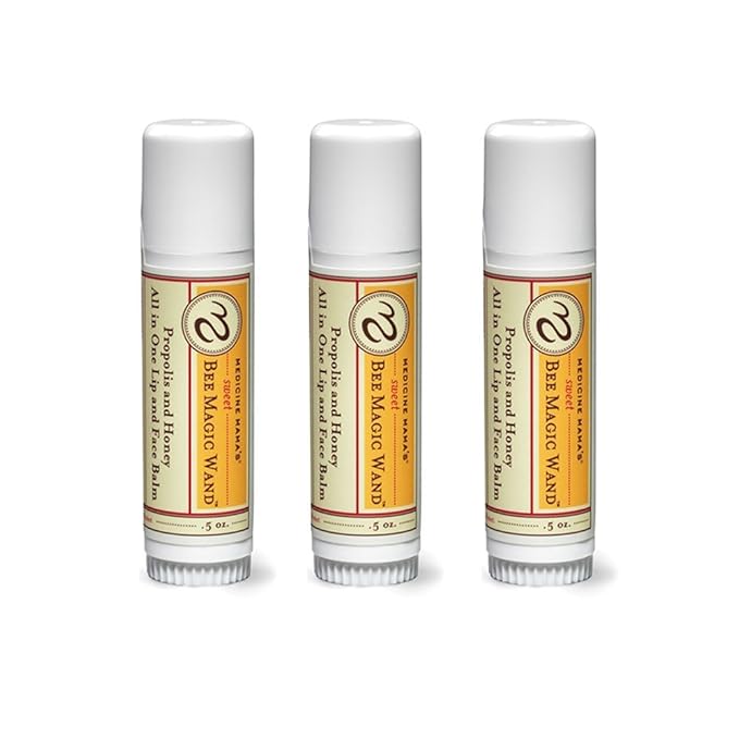 Medicine Mama's Apothecary Sweet Bee Magic Wand All in One Lip and Face Balm,1.95 Ounces ,3 Count