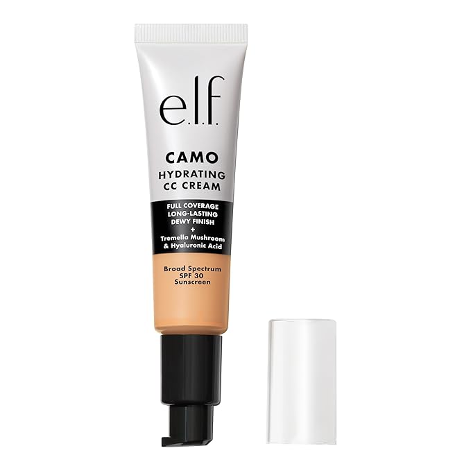 e.l.f. Hydrating Camo CC Cream, SPF 30, Color Correcting Full Coverage Foundation For A Dewy Finish, Vegan & Cruelty-Free, Light 210 N