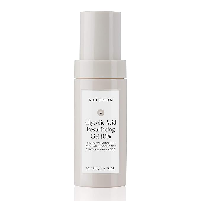 Naturium Glycolic Acid Resurfacing Gel 10%, AHA Exfoliating Gel with Natural Fruit Acids, 3.0 oz