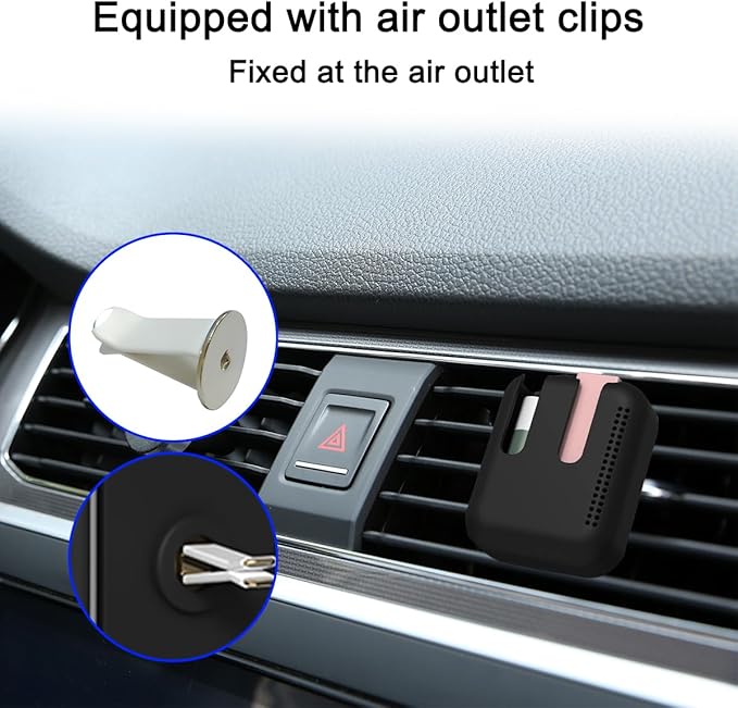 Lip Balm Chapstick Holder for Car Air Vent, Upright Washable Lip Balm Protector for Women Girls, Auto Interior Space Saving Accessories, Universal for Vehicle, Truck and More（Black）