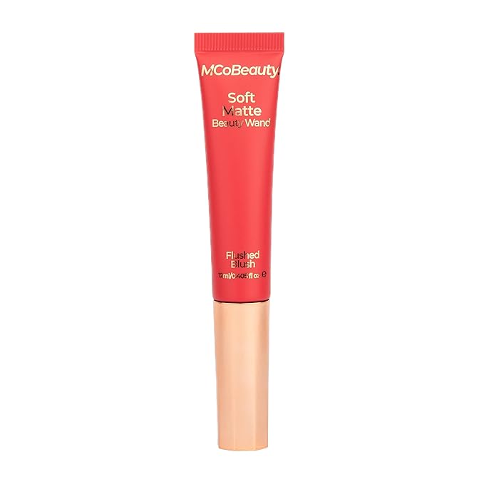 MCoBeauty Soft Matte Beauty Wand, Flushed Blush, Velvety Finish of Buildable Color, Vegan, Cruelty Free Cosmetics