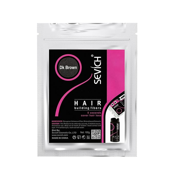 SEVICH Hair Fibers Refill 100g - Compatible with Most Brand Bottles | Hair Building Fibers for Thinning Hair | Instant Thickening Powder for Men & Women | 5-Second Natural Coverage,Dark Brown