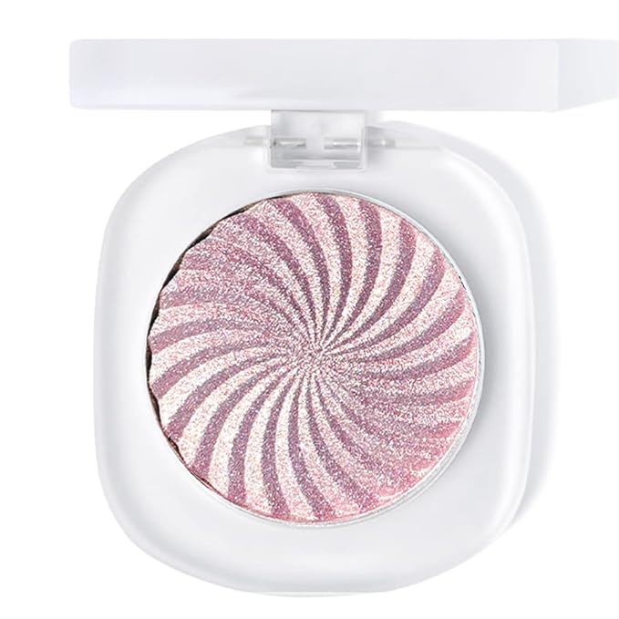 Cream Highlighter Makeup Palette, Glow Highlighters Makeup Powder, Suit for Cheeks, Body, Eyeshadow, Silver Light Pink Rose Gold Purple Champagne, Vegan, Talc Free (02)