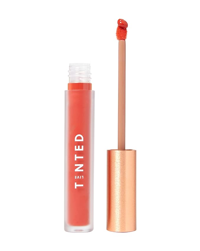 Live Tinted Huelip Liquid Lip Crème - Weightless, Long-Lasting Liquid Lip with Hyaluronic Acid and Jojoba Oil For a Soft, Comfortable, Moisturized Finish - 0.09 fl oz - Orangey Red