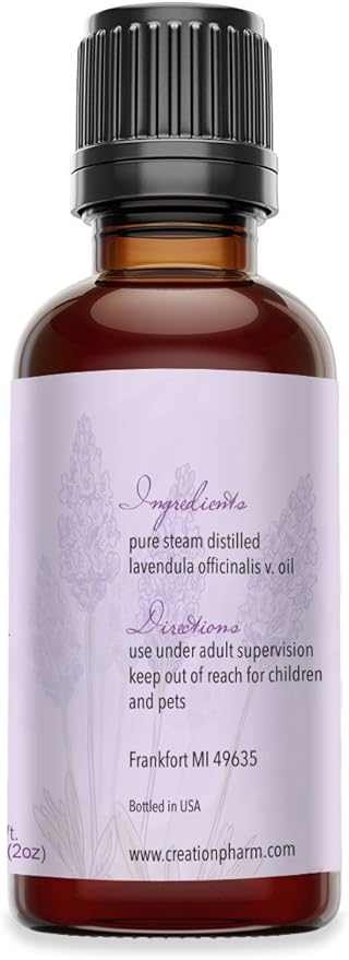 Creation Pharm Lavender Essential Oil 2 oz - 100% Pure - Aceite esencial de Lavanda
