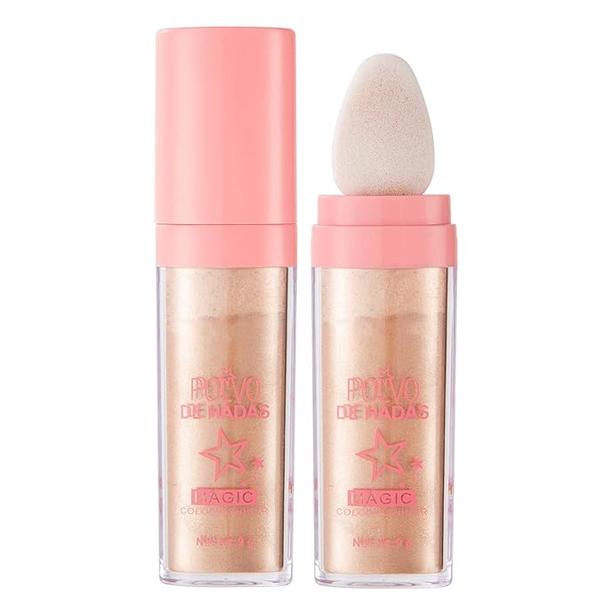 MAEPEOR Highlighter Powder Stick 6 Colors Shimmer Not-sticky Brighten Highlighter Powder Stick Natural Sparkle Glitter Highlighter Makeup Cosmetic for Lip Face Body Makeup (03 Golden Brown)