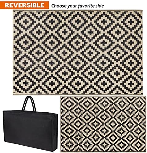 SAND MINE Reversible Mats, Plastic Straw Rug, Modern Area Rug, Large Floor Mat - Image 3