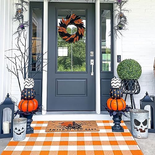 Bottalive Buffalo Plaid Outdoor Rugs, Layering Rug - Image 3