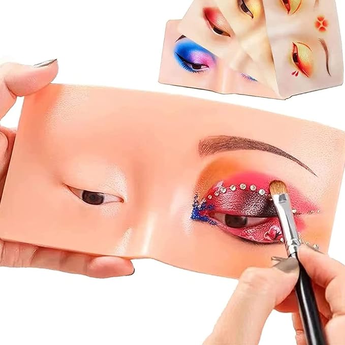 Makeup Practice Face, The Perfect Aid to Practicing Makeup, Silicone Makeup Face Practice Board, Eye Makeup Practice Face, Bionic Skin Makeup Practice, for Professional Enthusiasts-A