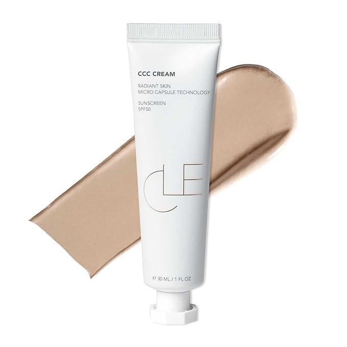 CLE Cosmetics CCC Cream (Warm Light 106 / SPF 50) - Color Correcting With Sunscreen - Lightweight, Hydrating Foundation - BB & CC Hybrid - Light to Medium Coverage - 1 fl oz