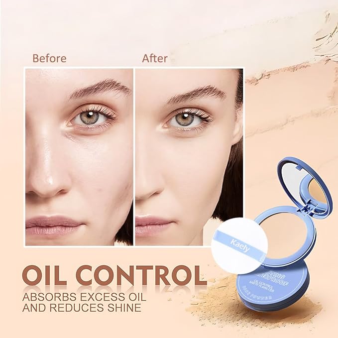 Oil Control Matte Perfection Face Pressed Powder, Matte Smooth Flawless Setting Powder Makeup, Polvo Compacto De Maquillaje, Waterproof Long Lasting, Cruelty Free, 0.35Oz(10 Porcelain, 1)