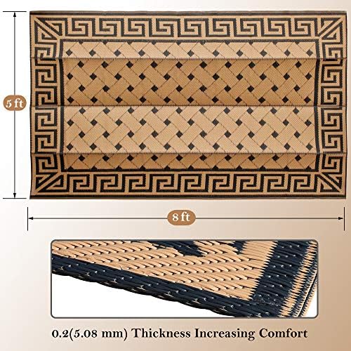 SAND MINE Reversible Mats, Plastic Straw Rug, Modern Area Rug, Large Floor Mat - Image 2